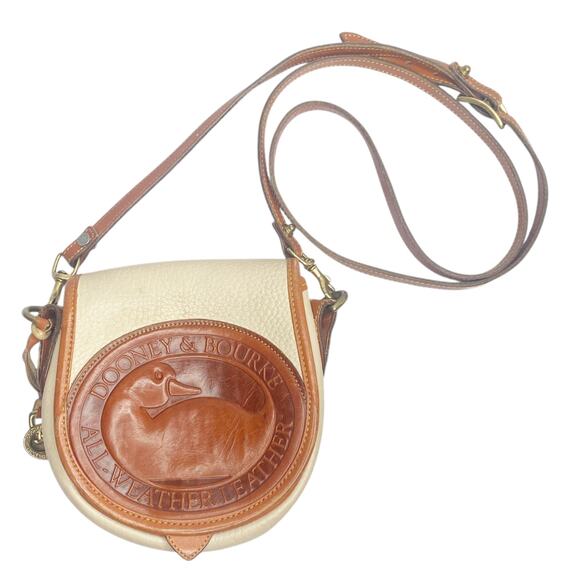 Vintage Dooney & Bourke 90s AWL Big Duck Crossbody Cream - Picture 11 of 16